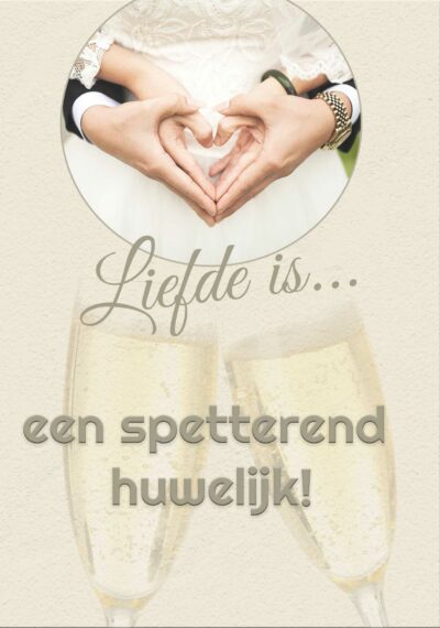 liefde is een spetterend huwelijk kaart