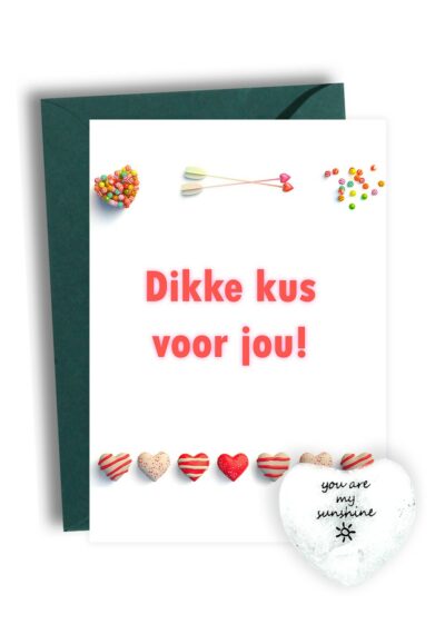 Bedankt Kaart Met Hartje Dikke Kus Voor Jou