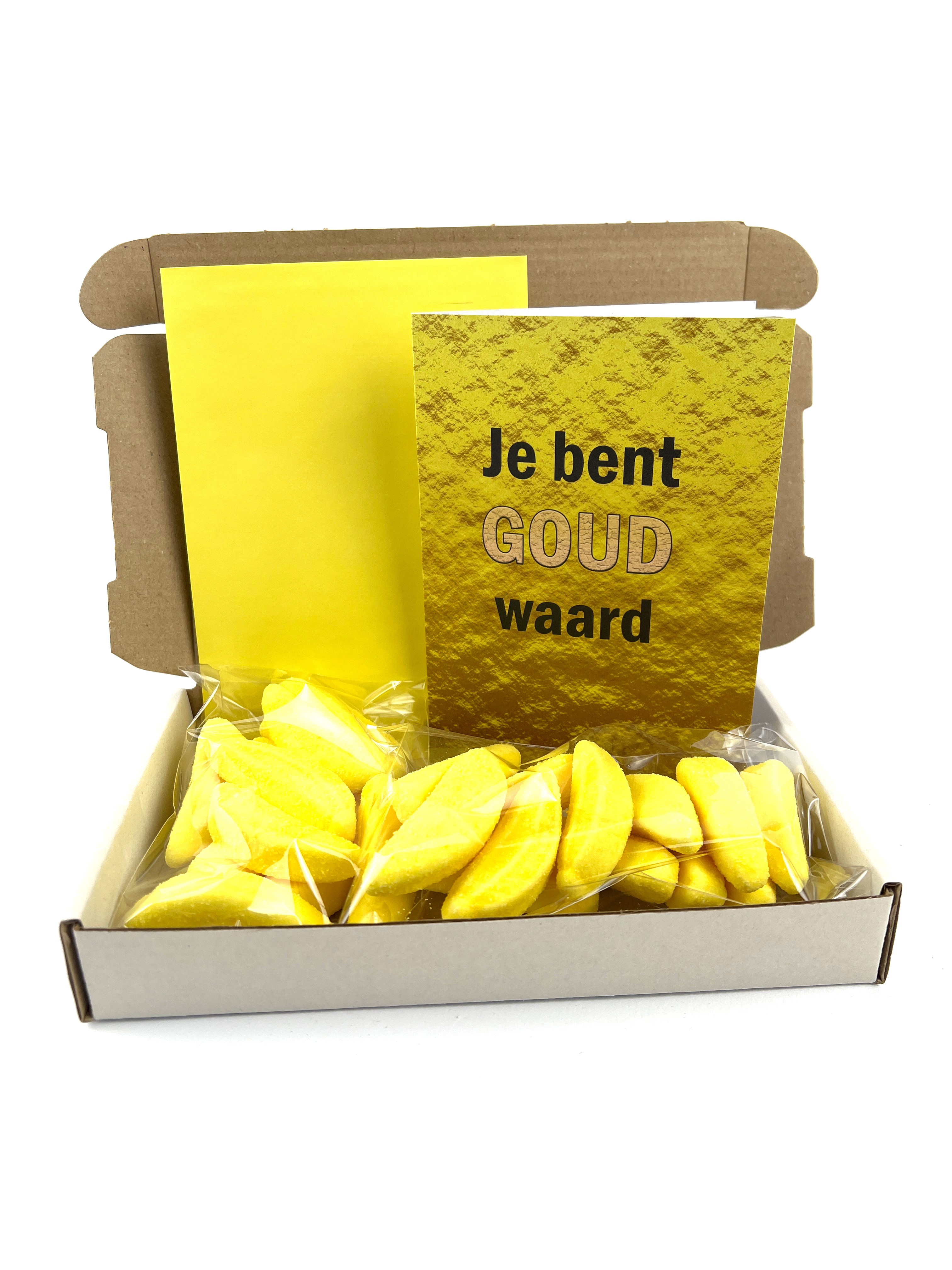 brievenbuiscadeau snoepdoos harbibo schuim bananen